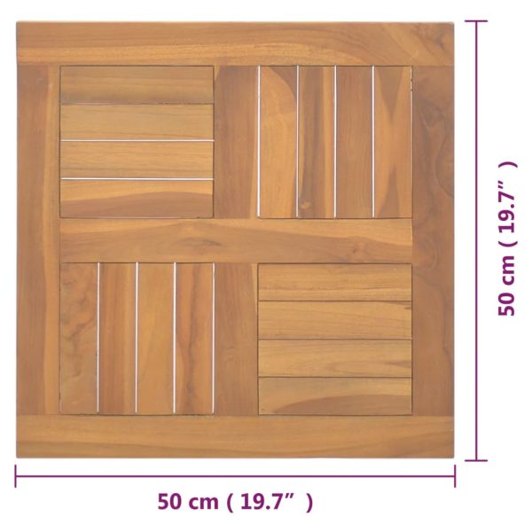 Piano Tavolo Quadrato 50x50x2,5 Cm In Legno Massello Di Teak - Image 6