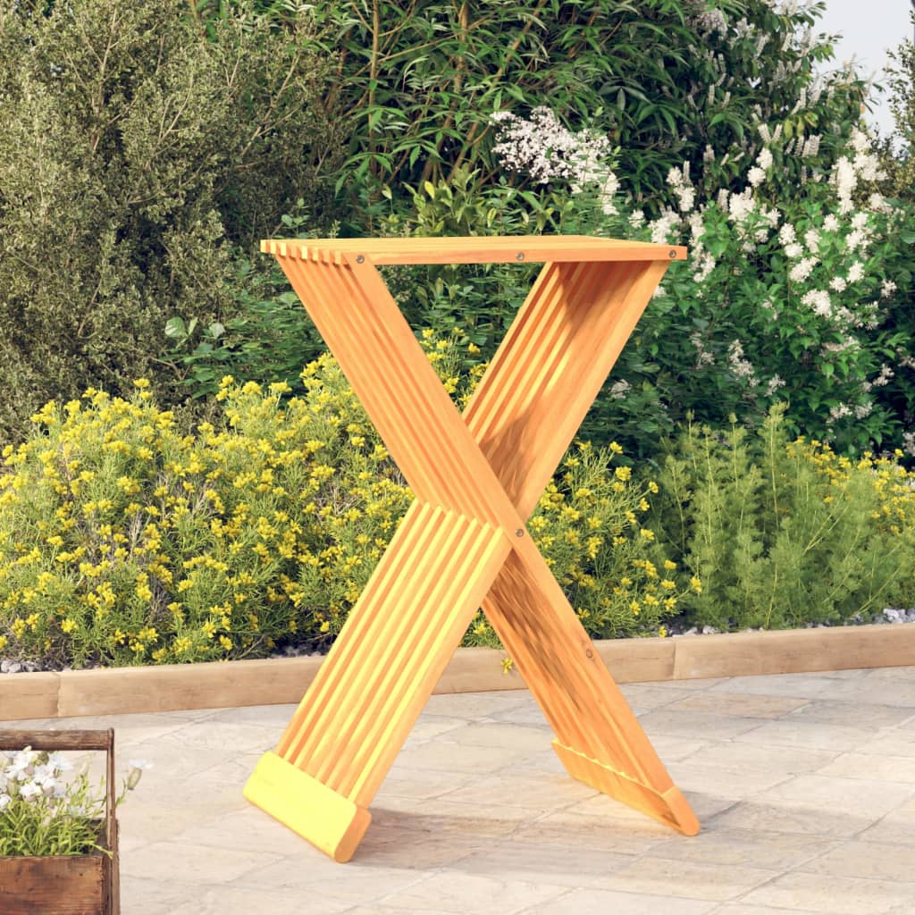 Sgabello Pieghevole 40x32,5x70 Cm In Legno Massello Di Teak