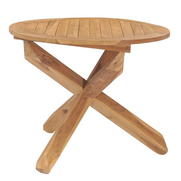 Tavolo Da Pranzo Da Giardino Ø90x75 Cm In Massello Di Teak - Image 3