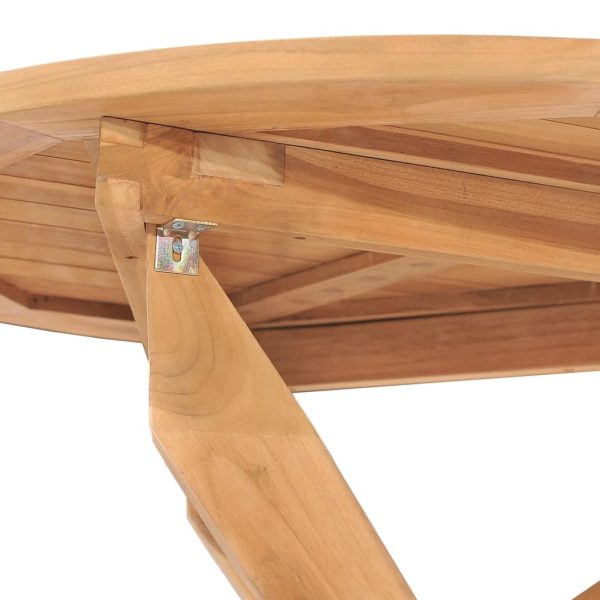 Tavolo Da Pranzo Da Giardino Ø90x75 Cm In Massello Di Teak - Image 5