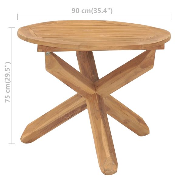 Tavolo Da Pranzo Da Giardino Ø90x75 Cm In Massello Di Teak - Image 6