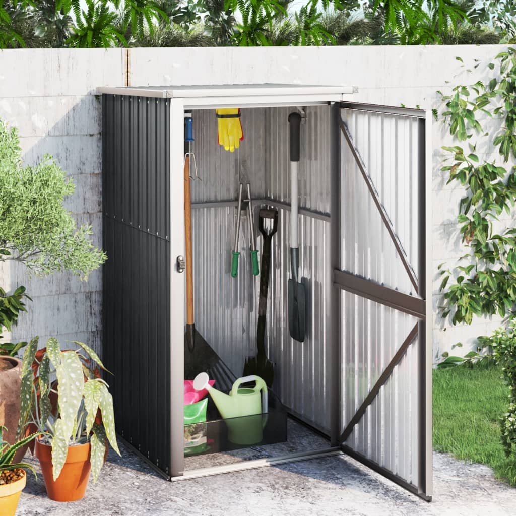 Capanno Per Attrezzi Antracite 88x89x161 Cm Acciaio Zincato