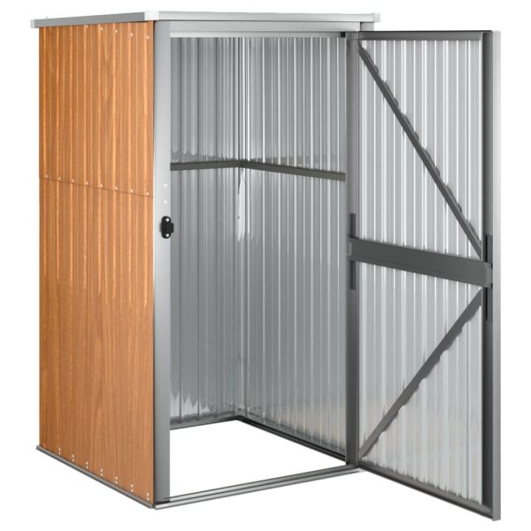 Capanno Per Attrezzi Marrone 88x89x161 Cm In Acciaio Zincato - Image 5
