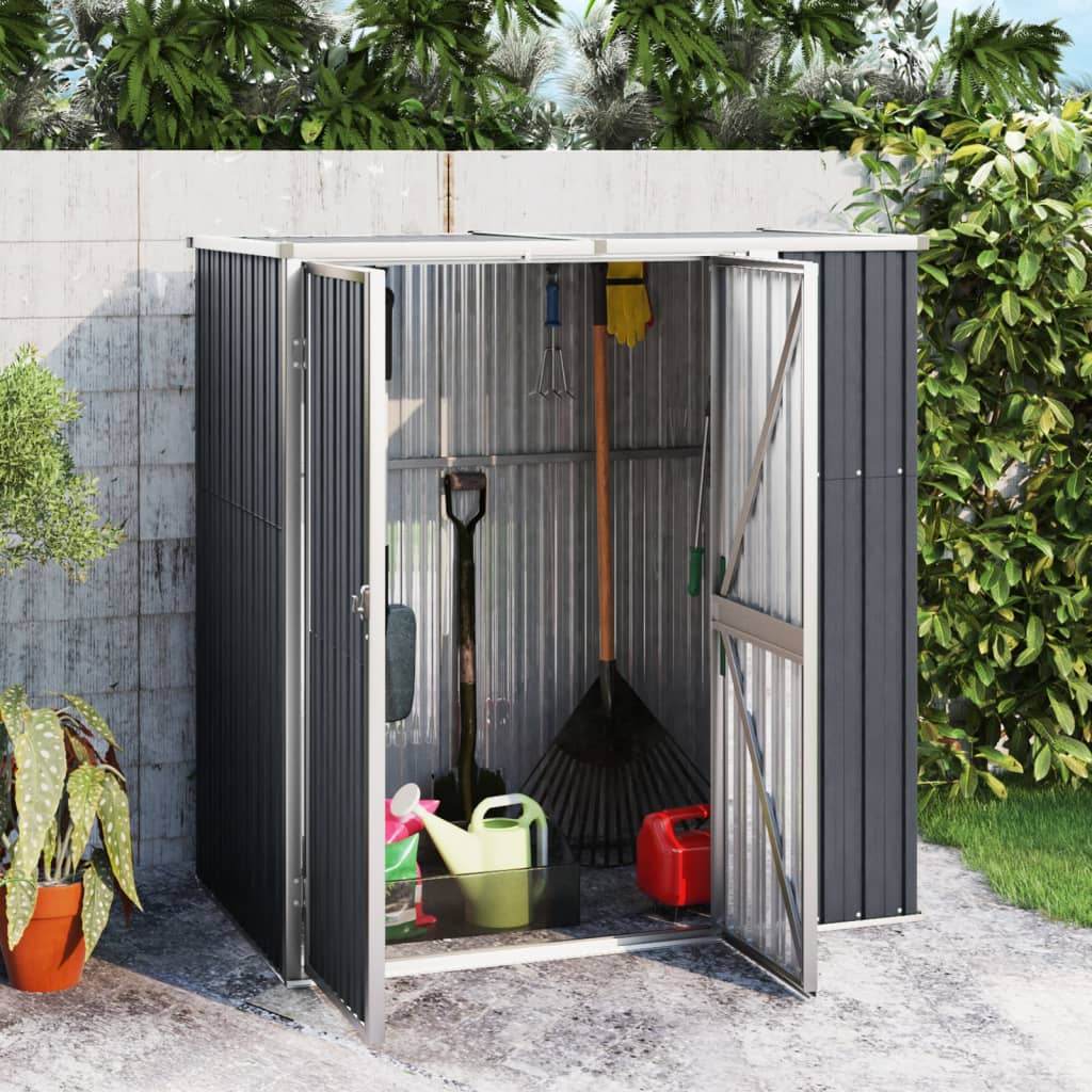 Capanno Per Attrezzi Antracite 161x89x161 Cm Acciaio Zincato