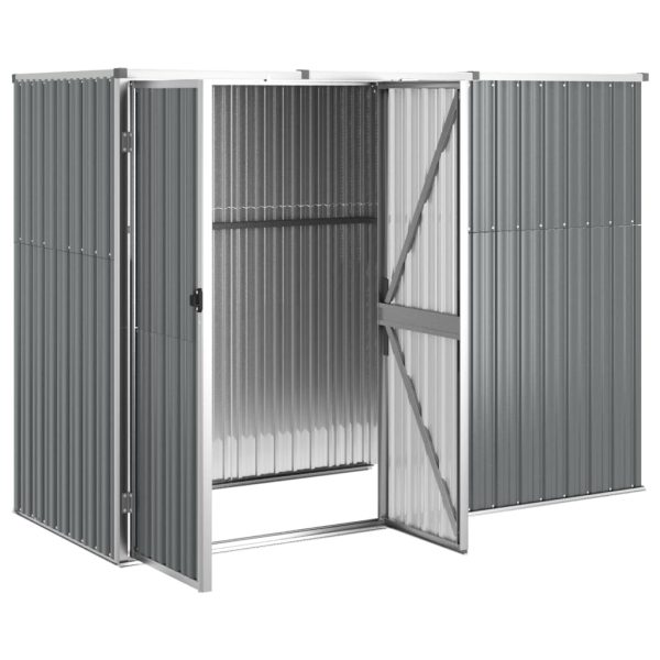 Capanno Per Attrezzi Grigio 225x89x161 Cm In Acciaio Zincato - Image 3