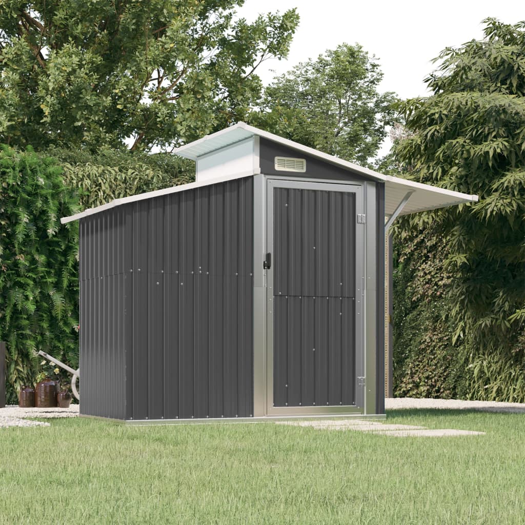 Capanno Da Giardino Antracite 270x130x208,5 Cm Acciaio Zincato