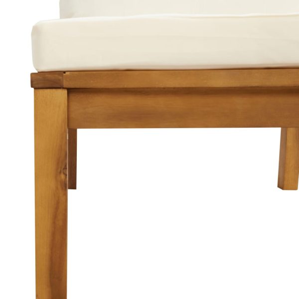 Divano Centrale Modulare Cuscini Bianco Crema In Legno D'acacia - Image 6