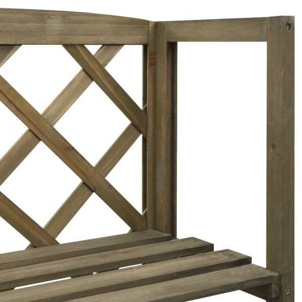 Graticcio Con Ripiani Grigio 55x30x140cm In Massello Di Abete - Image 5