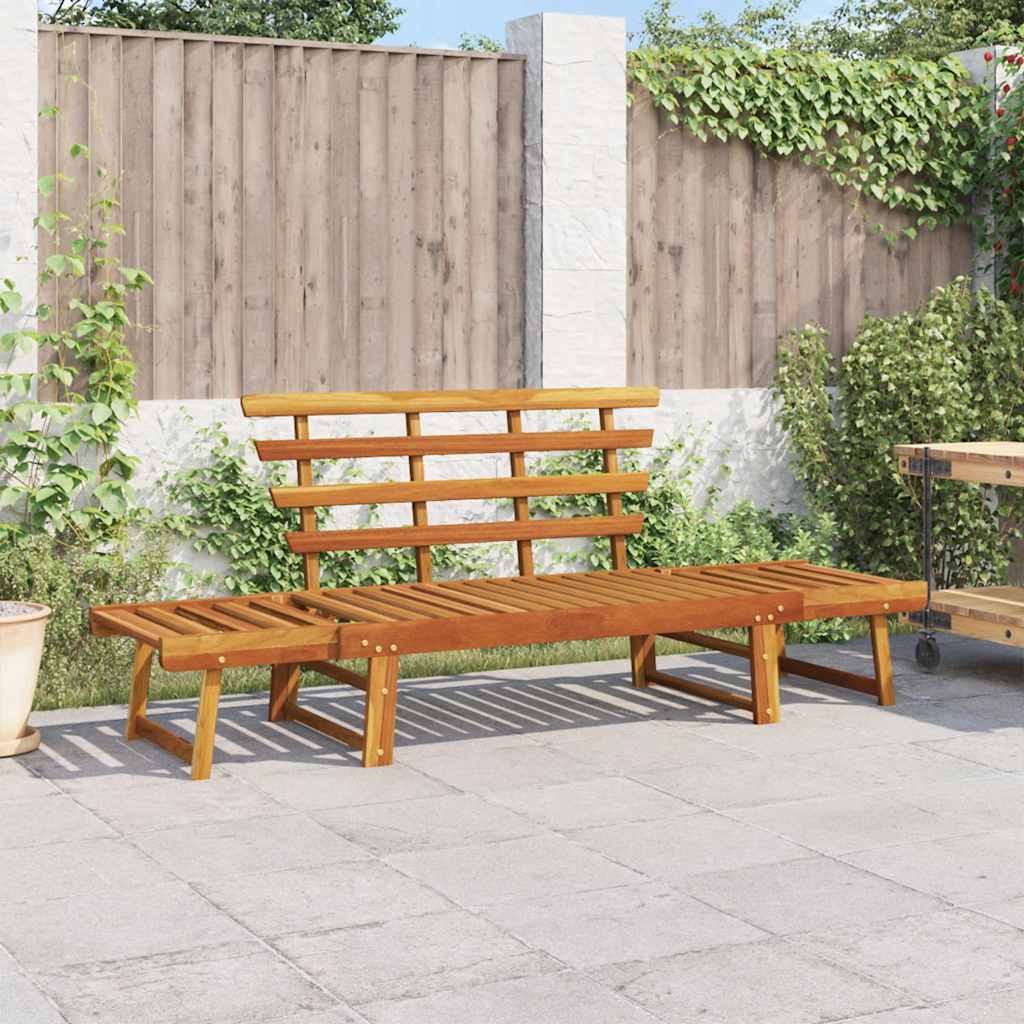 Panca Da Giardino 2-IN-1 190 Cm In Legno Massello Di Acacia