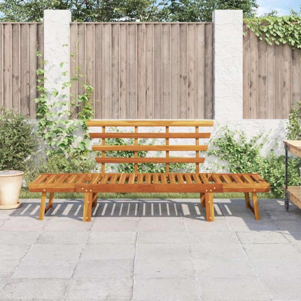 Panca Da Giardino 2-IN-1 190 Cm In Legno Massello Di Acacia - Image 3