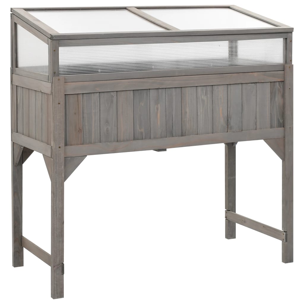 Aiuola Rialzata Con Copertura Serra 110x54x120cm Abete Massello