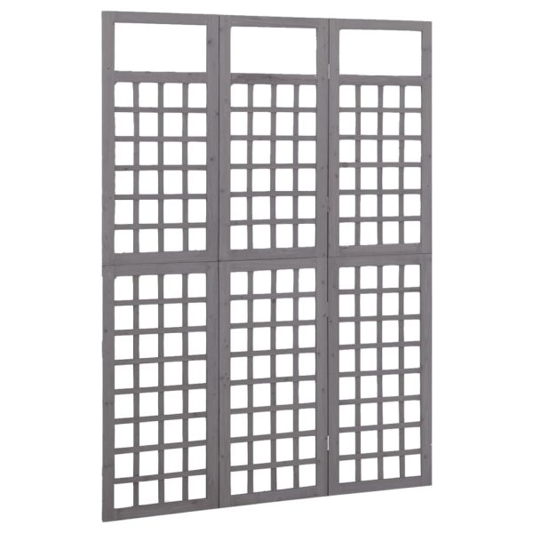 Divisorio A 3 Pannelli In Legno Di Abete Grigio 121x180 cm - Image 3