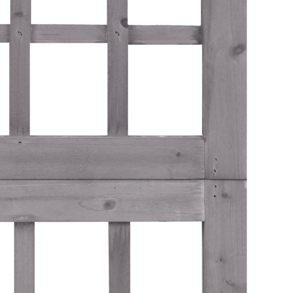 Divisorio A 3 Pannelli In Legno Di Abete Grigio 121x180 cm - Image 5