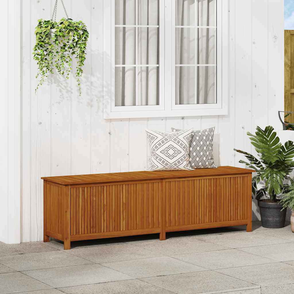 Contenitore Da Giardino 200x50x58cm In Legno Massello Di Acacia