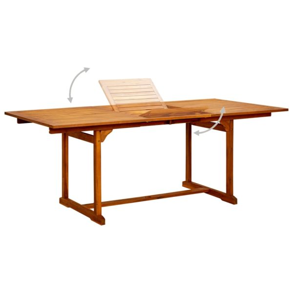 Tavolo Da Pranzo Per Esterni (150-200)x100x75cm Massello Acacia - Image 3