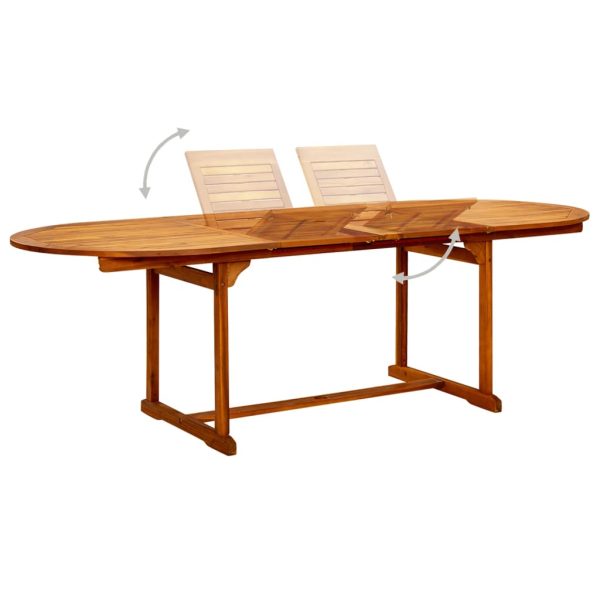 Tavolo Da Pranzo Per Esterni (160-240)x100x75cm Massello Acacia - Image 3