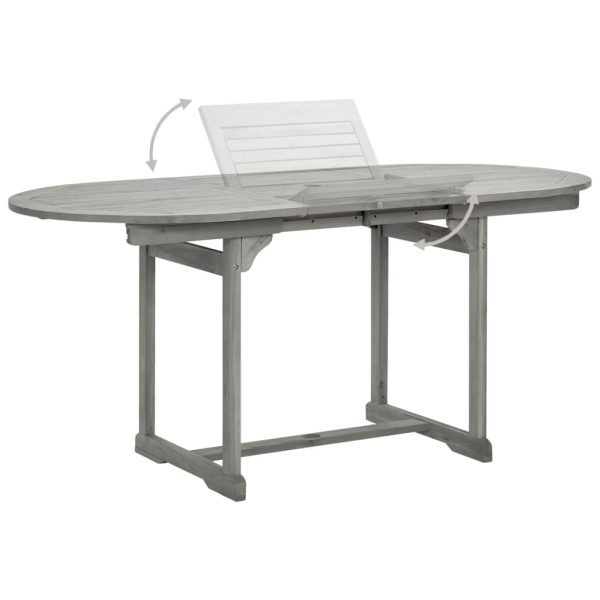 Tavolo Da Pranzo Per Esterni (120-170)x80x75 Cm Massello Acacia - Image 4
