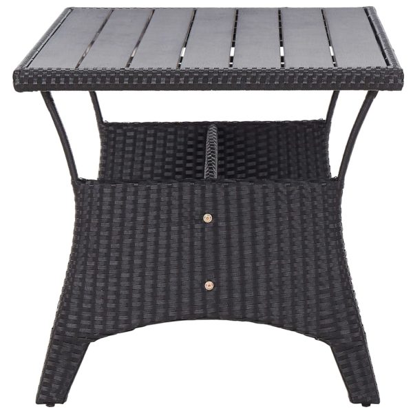 Tavolo Da Giardino Nero 120x70x66 Cm In Polyrattan - Image 3
