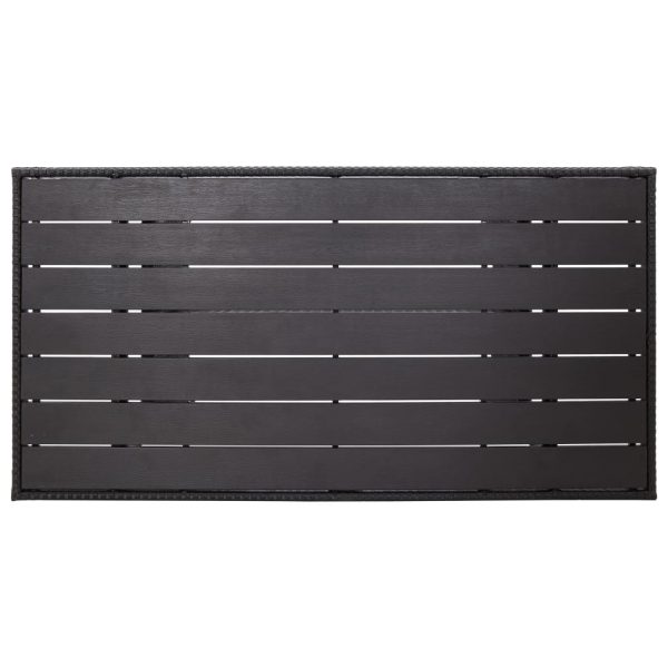 Tavolo Da Giardino Nero 120x70x66 Cm In Polyrattan - Image 4