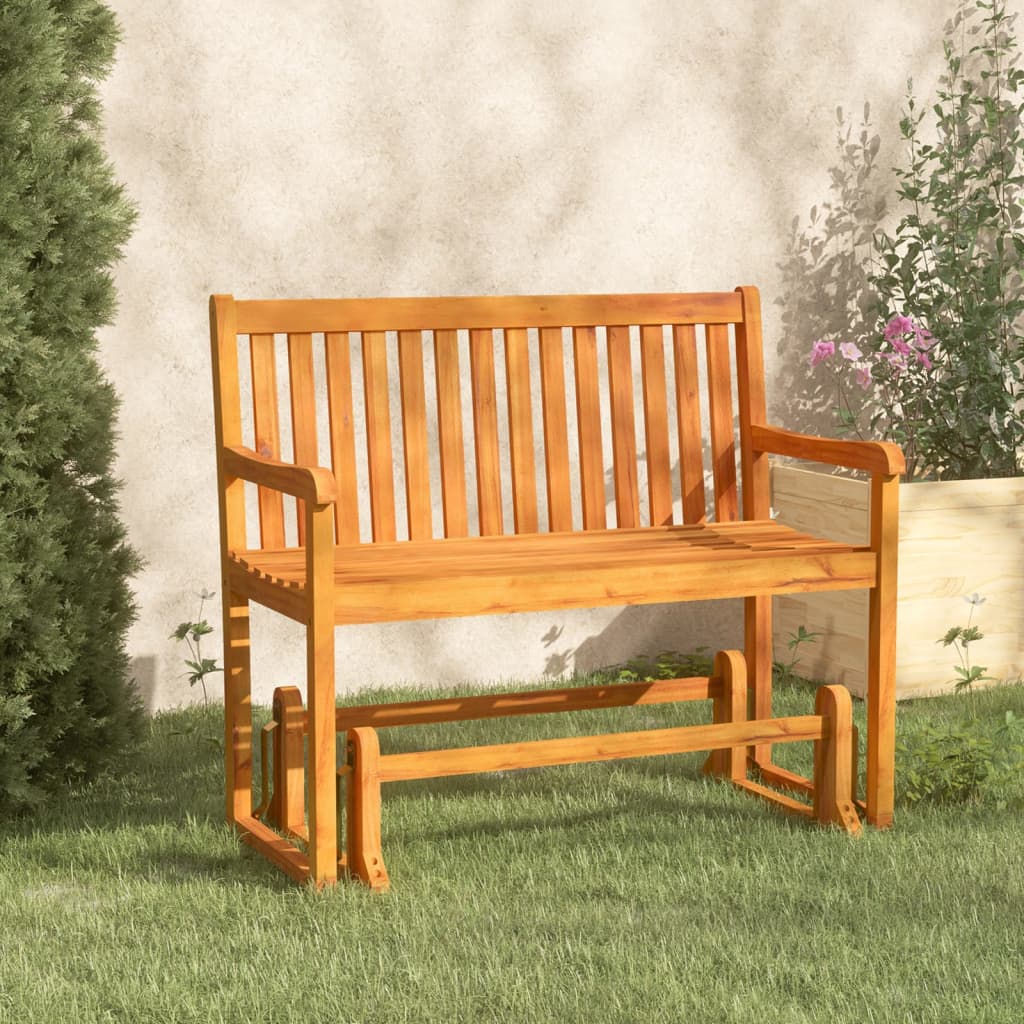 Panchina Da Giardino A Dondolo 110 Cm Legno Massello D'acacia