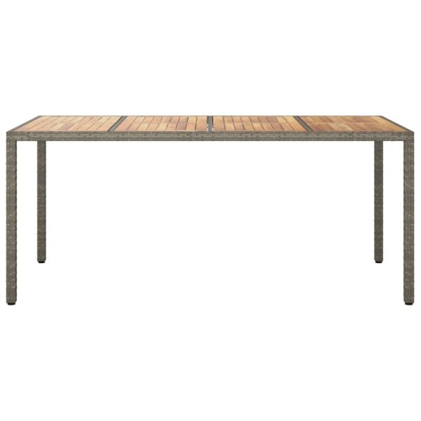 Tavolo Giardino 190x90x75 Cm Polyrattan Legno Di Acacia Grigio - Image 3