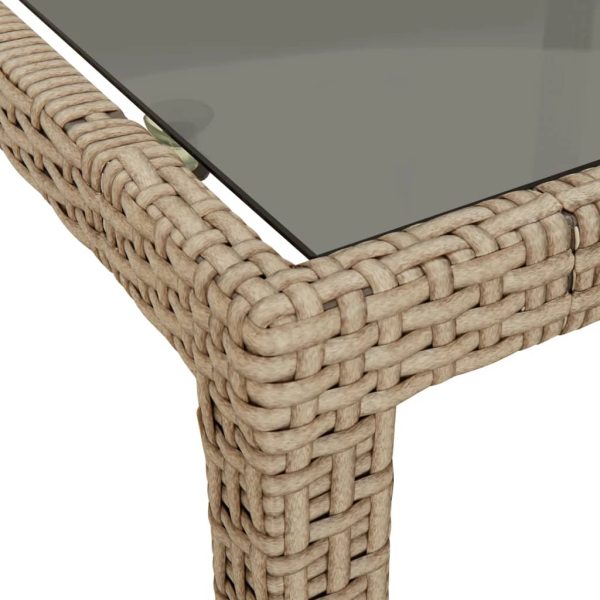 Tavolo Giardino Beige 250x100x75cm Vetro Temperato E Polyrattan - Image 5