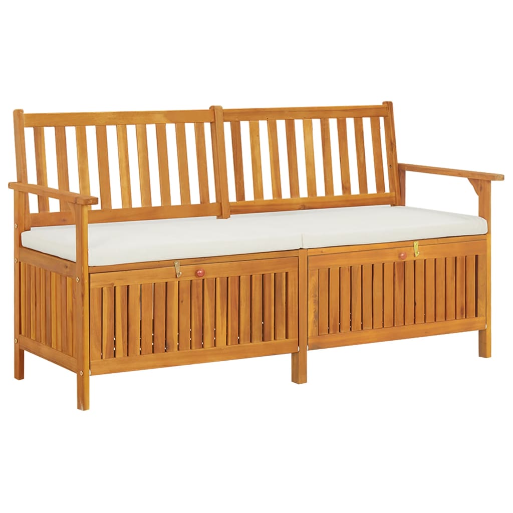 Cassapanca Con Cuscino 148 Cm In Legno Massello Di Acacia
