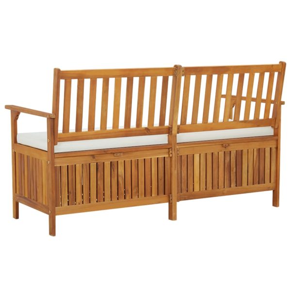 Cassapanca Con Cuscino 148 Cm In Legno Massello Di Acacia - Image 5