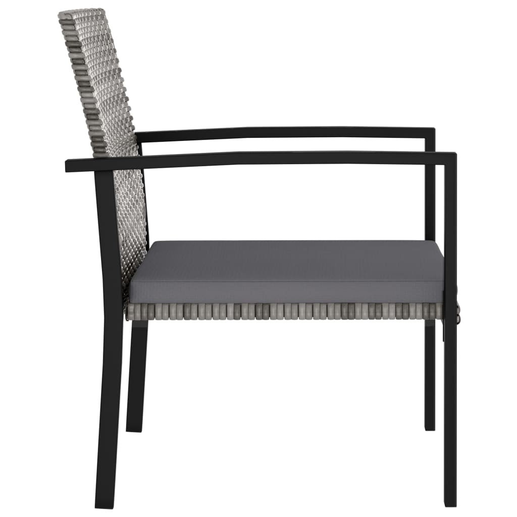 Sedie Da Pranzo Per Giardino 2 Pz In Polyrattan Grigio - Image 3