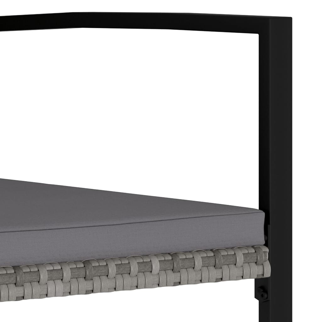 Sedie Da Pranzo Per Giardino 2 Pz In Polyrattan Grigio - Image 4