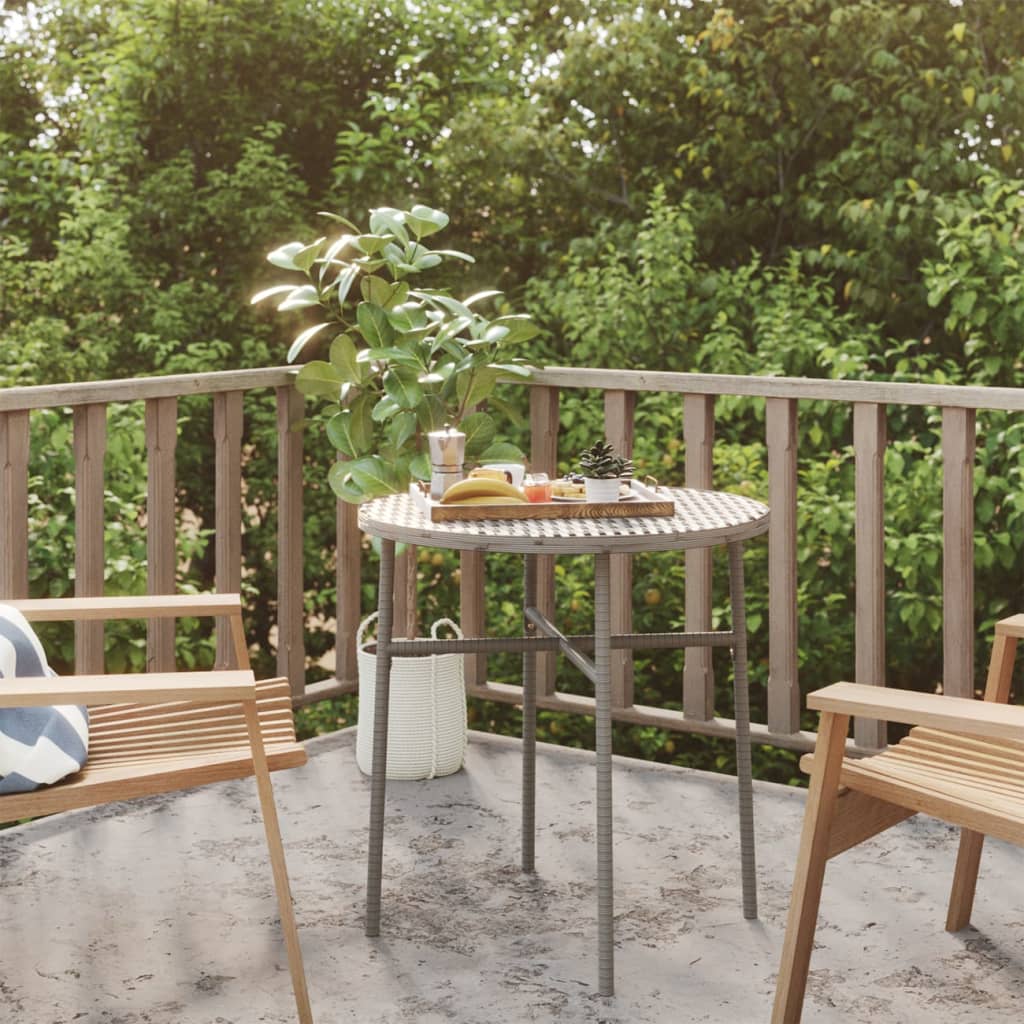 Tavolino Da Tè Grigio 45 Cm In Polyrattan
