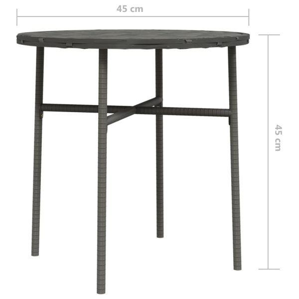 Tavolino Da Tè Grigio 45 Cm In Polyrattan - Image 6