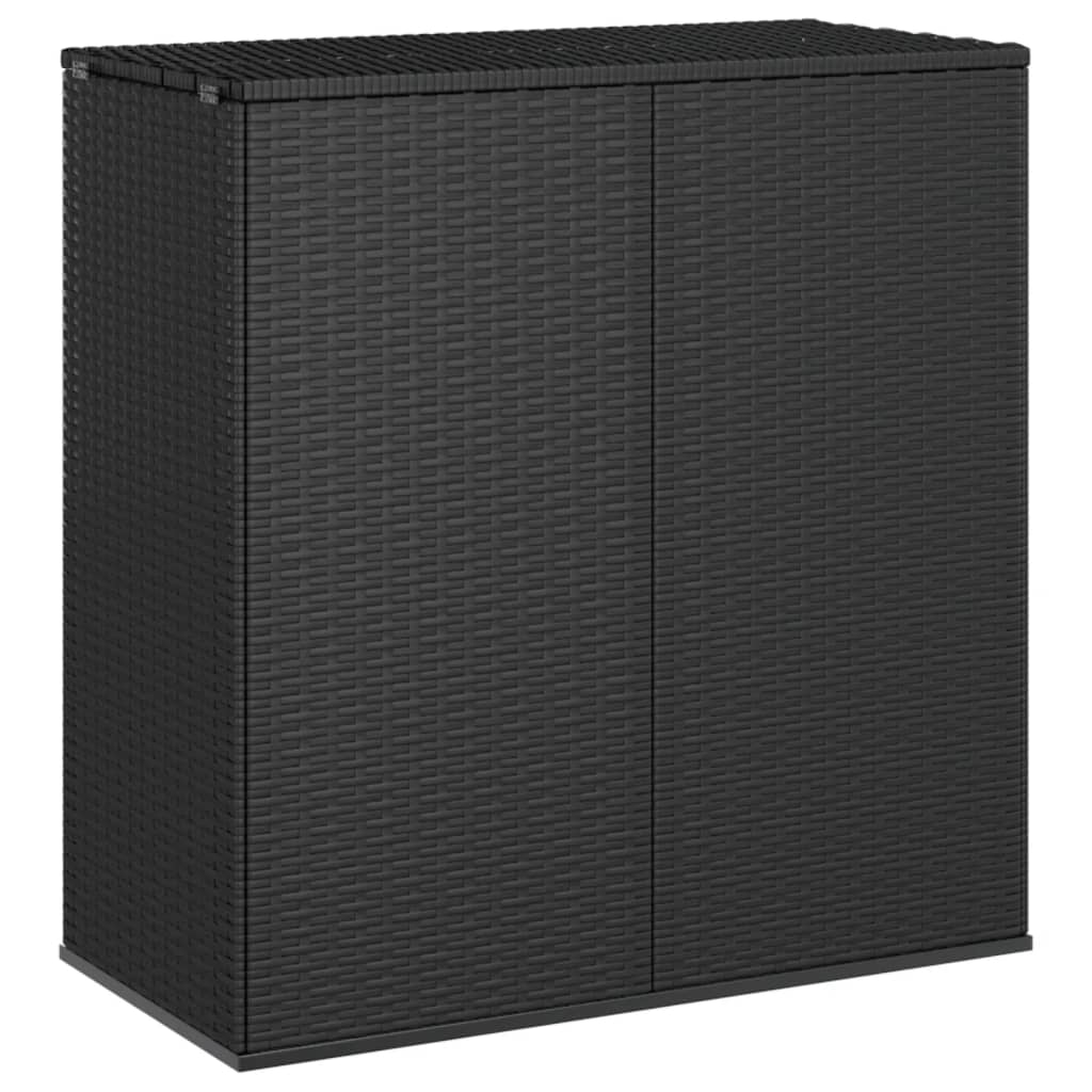 Contenitore Cuscini Da Giardino Rattan Pe 100x49x103,5 Cm Nero
