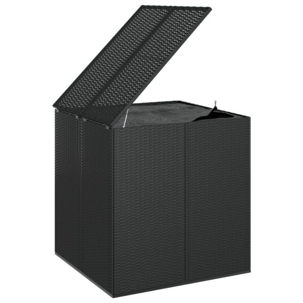 Contenitore Da Giardino In Rattan Pe 100x97,5x104 Cm Nero - Image 3