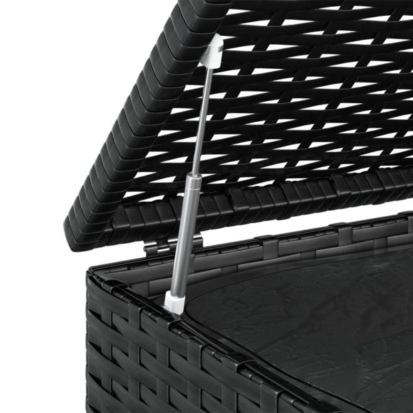 Contenitore Da Giardino In Rattan Pe 100x97,5x104 Cm Nero - Image 4