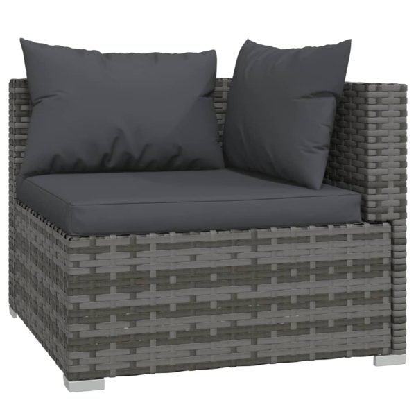 Divano A 2 Posti Con Cuscini In Polyrattan Grigio - Image 5