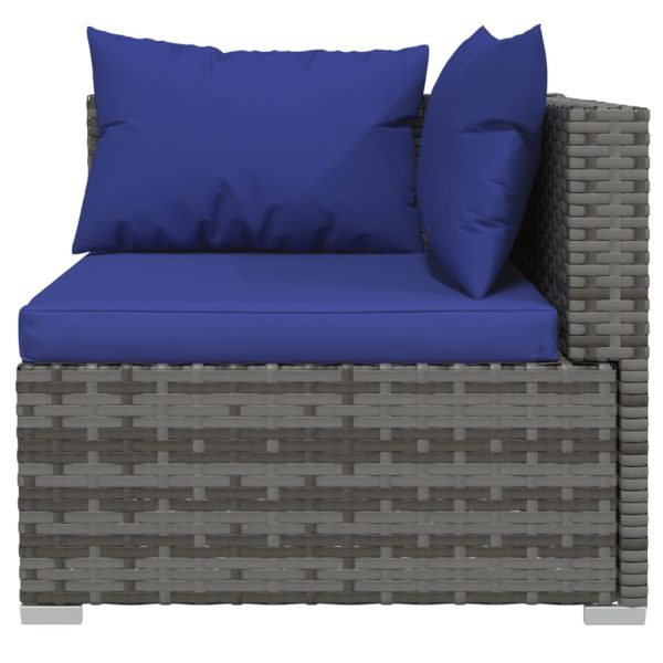 Divano A 2 Posti Con Cuscini In Polyrattan Grigio - Image 6