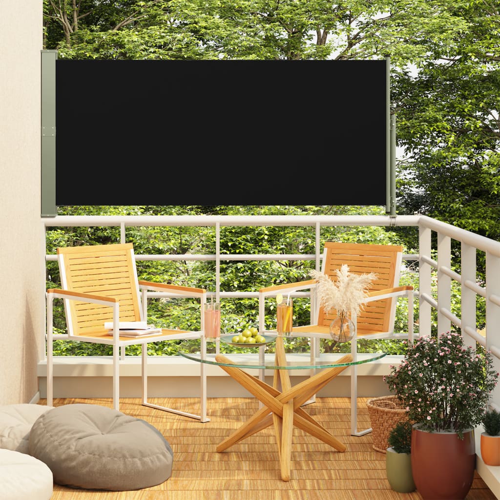 Tenda Laterale Retrattile Per Patio 140x300 Cm Nera