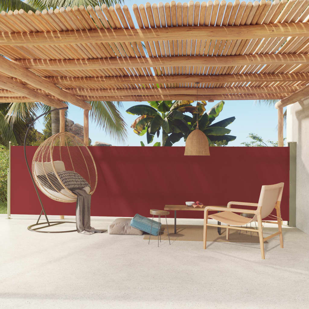 Tenda Laterale Retrattile Per Patio 140x600 Cm Rossa
