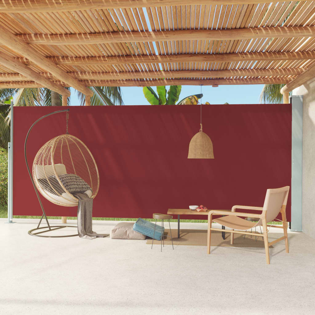 Tenda Laterale Retrattile Per Patio 220x600 Cm Rossa