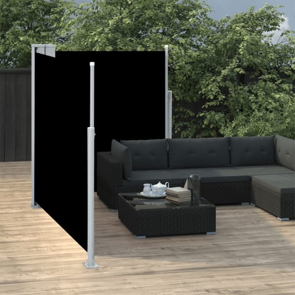 Tenda Da Sole Laterale Retrattile Nera 140x600 cm - Image 3
