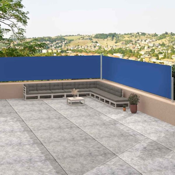 Tenda Laterale Retrattile Blu 117x1200 cm