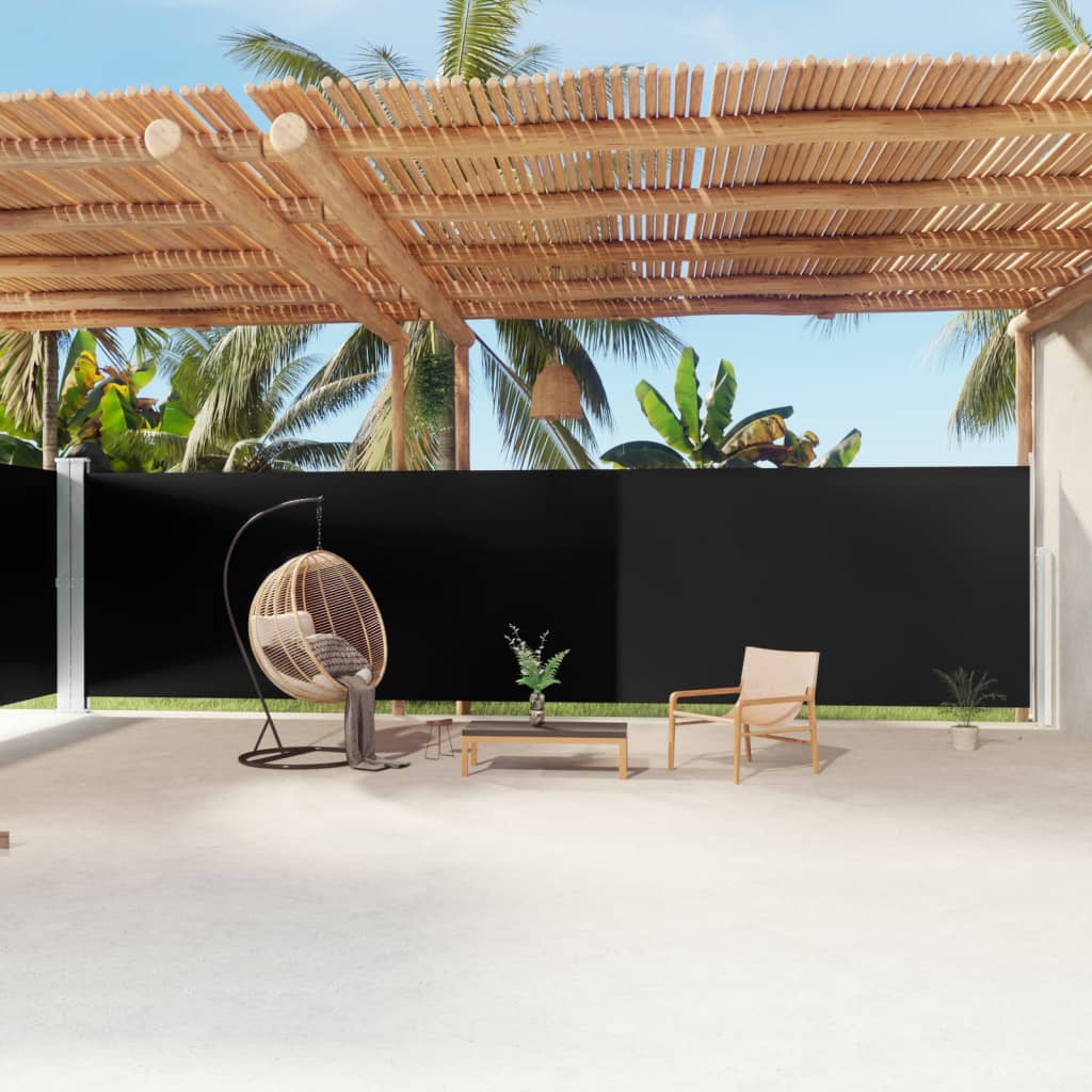 Tenda Da Sole Laterale Retrattile Nera 200x1200 cm