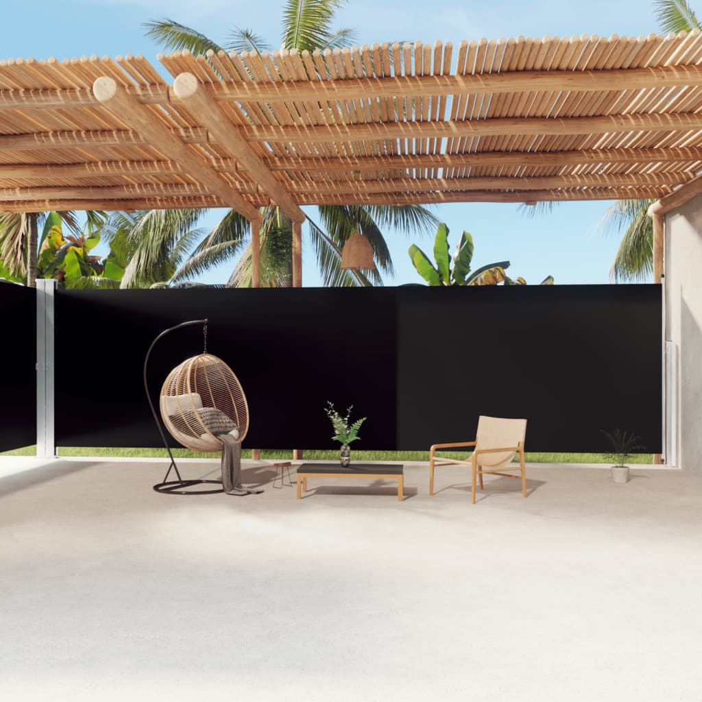 Tenda Da Sole Laterale Retrattile Nera 220x1200 cm