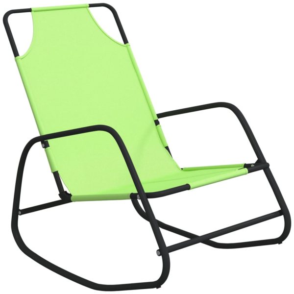 Lettini Prendisole A Dondolo 2 Pz In Acciaio E Textilene Verde - Image 3