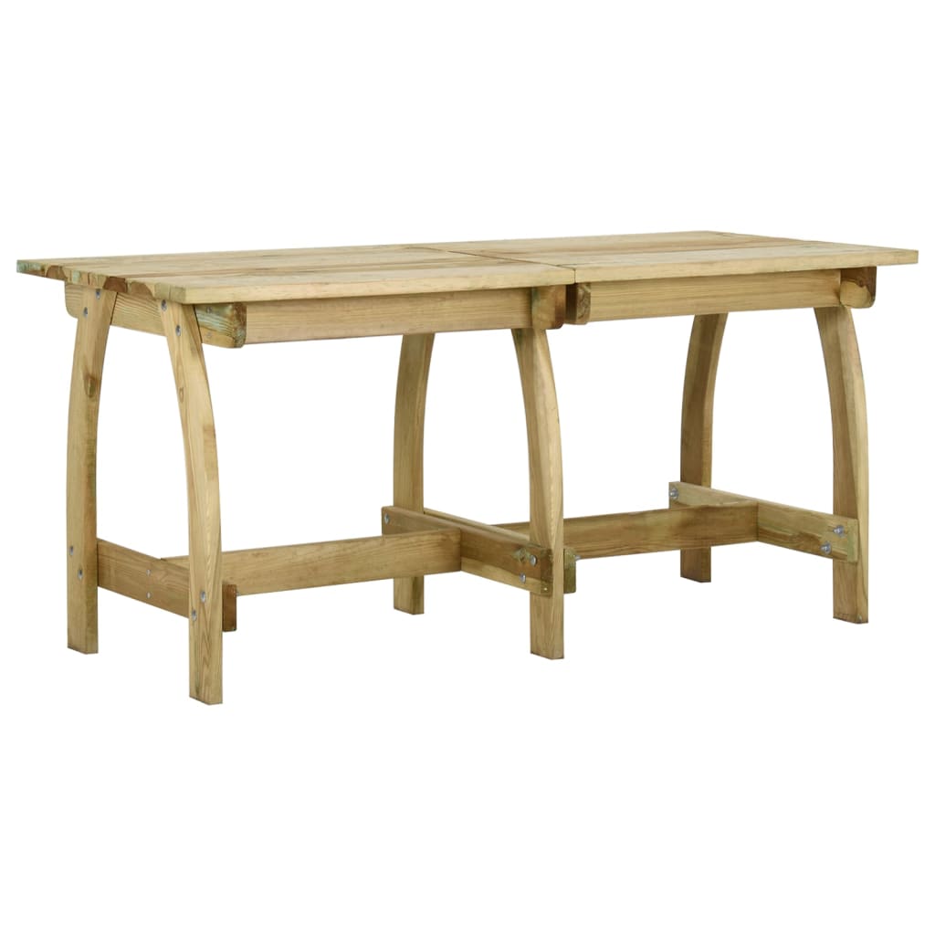 Tavolo Da Giardino 160x74x75 Cm In Legno Di Pino Impregnato