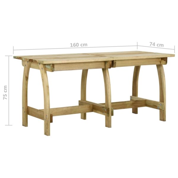 Tavolo Da Giardino 160x74x75 Cm In Legno Di Pino Impregnato - Image 6