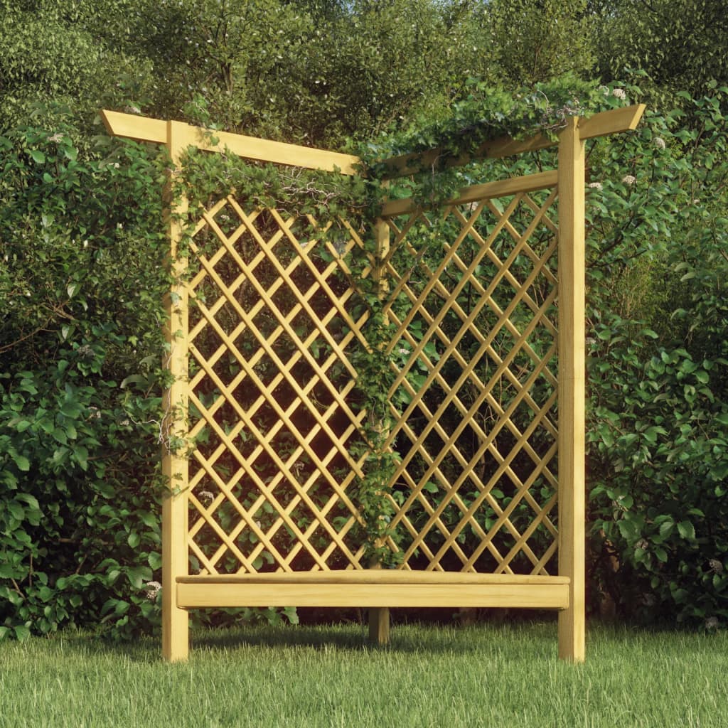 Pergola Angolare Con Panca 166x81x174 Cm Legno Pino Impregnato