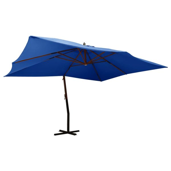 Ombrellone A Sbalzo Con Palo In Legno 400x300 Cm Antracite