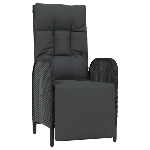 Set Da Pranzo Da Giardino 3 Pz Con Cuscini Nero In Polyrattan - Image 5